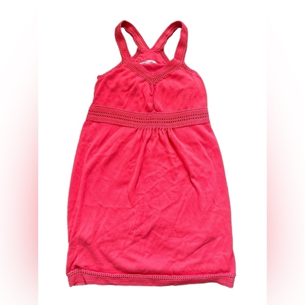 ATHLETA Shiloh Crochet Knit Racer Back Dress In Coral Pink Size large - Picture 4 of 7
